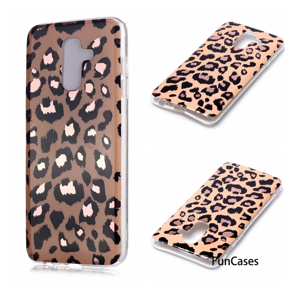 Cellular Phone Covers For Samsung A6 2018 Leopard Print Soft TPU Shell sFor Galaxy capa Plus A750 A9 A8 Aksesuar | Мобильные