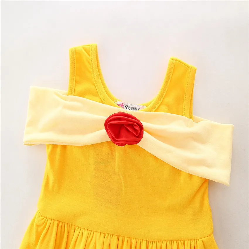 

2021 Spring Baby Girl Dress O Neck Sleeveless Lovely Cartoon Princess Party Cosplay Mini Dresses A-line Toddler Kids Clothing