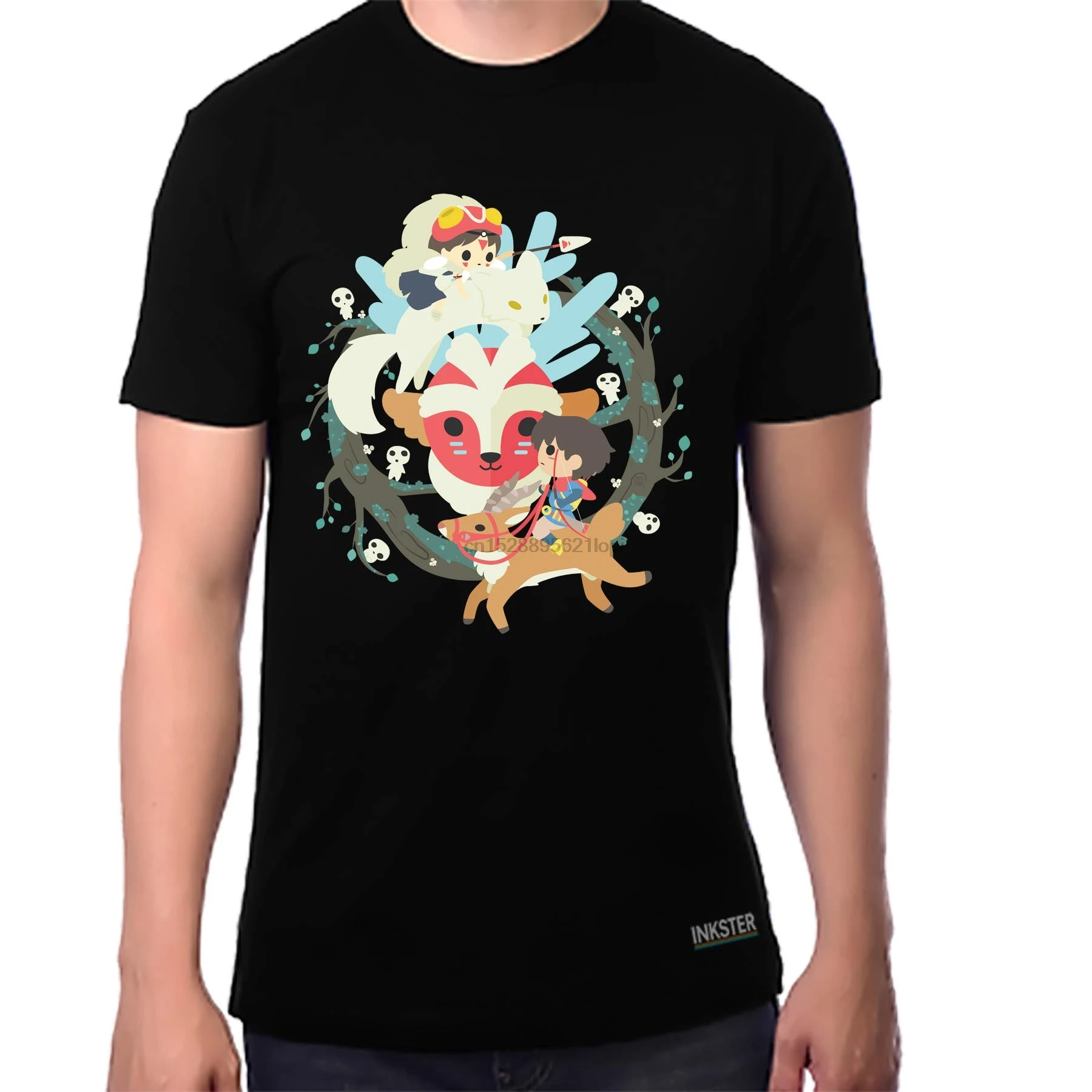 Фигурка Принцесса Мононоке Футболка-Studio Ghibli Shirt-футболка San and Ashitaka | Мужская
