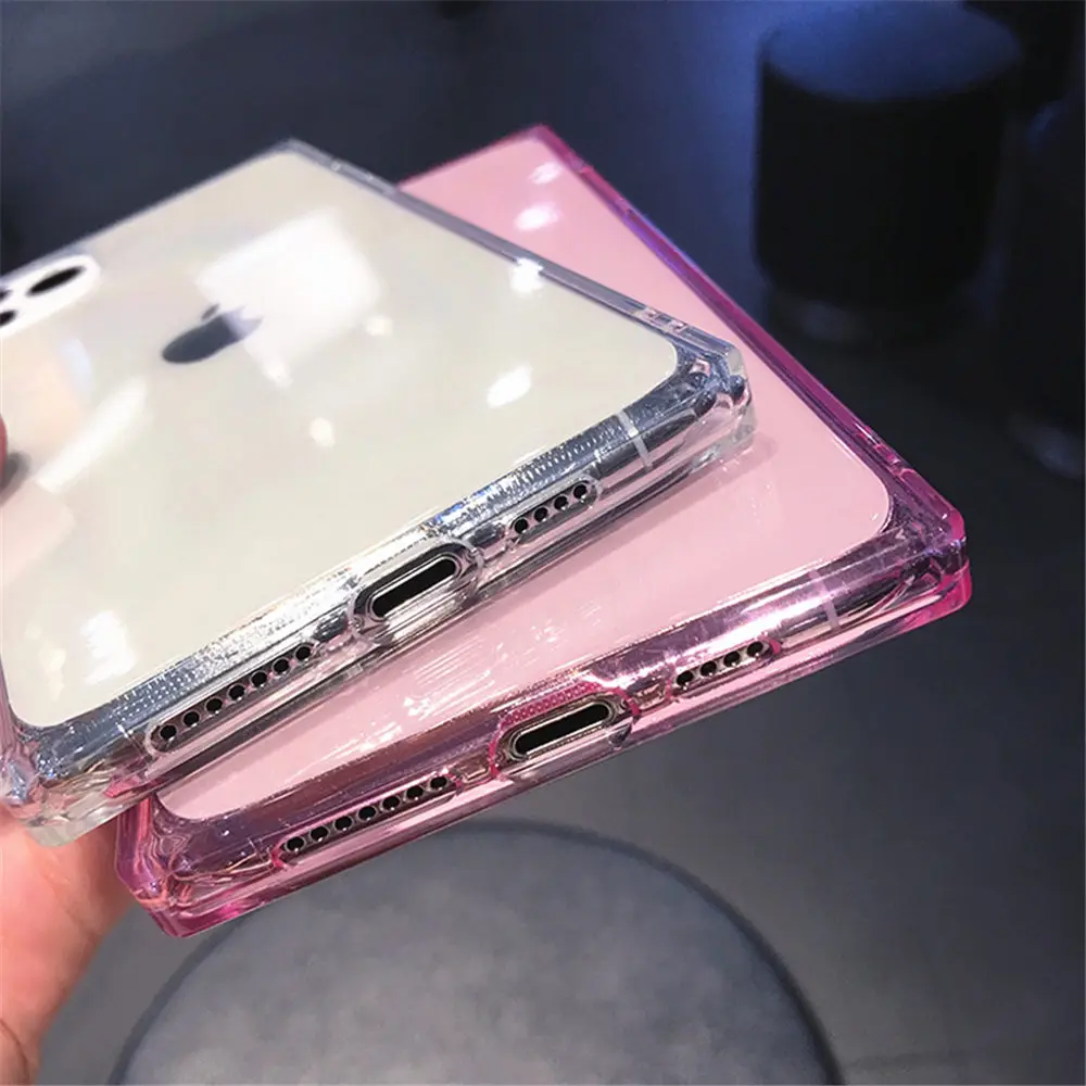 KISSCASE Прозрачный квадратный чехол для телефона iPhone 11 Pro XR XS MAX X 7 8 Plus мягкие чехлы из