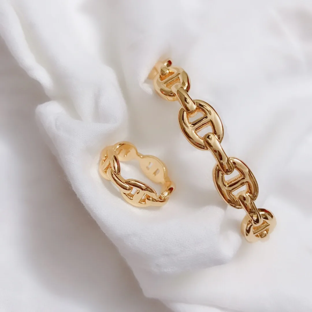 Дизайнерский нишевый браслет в виде свиньи носу женское ювелирное изделие стиле