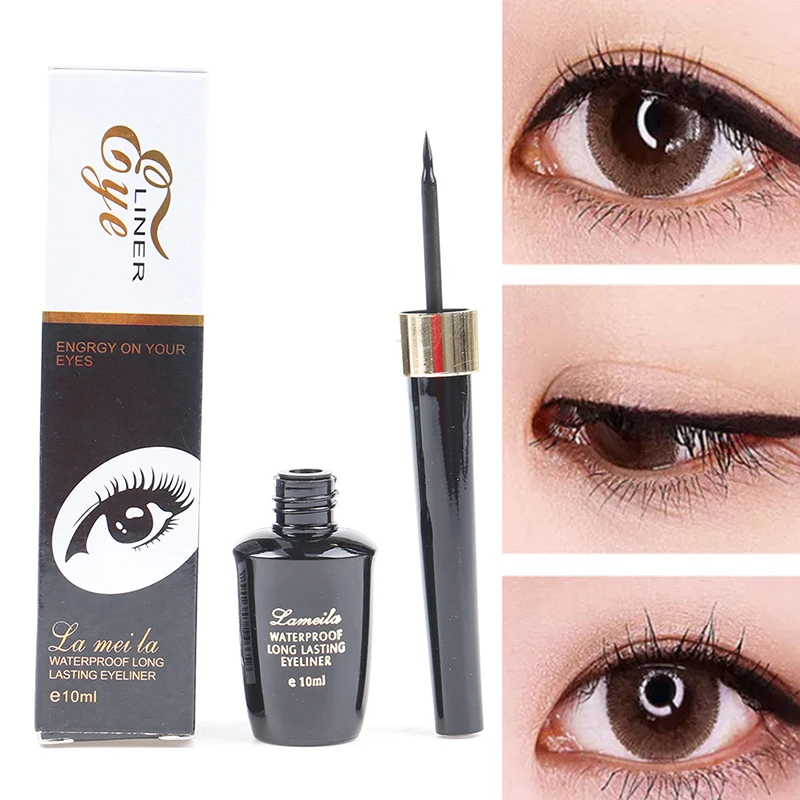 

1PC 10ml Waterproof Eyeliner Hard Head Quick Dry Sweatproof Black Liquid Eyeliner Pen Long Lasting Eye Cosmetics