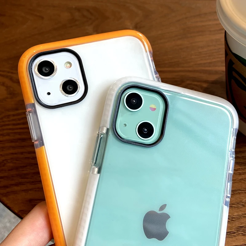 

Soft Two-color TPU Case For iPhone 13 12 11 Pro Max Mini Luxury original Case For iPhone XR XS MAX X 7 8 PLUS SE2 2020 Cover