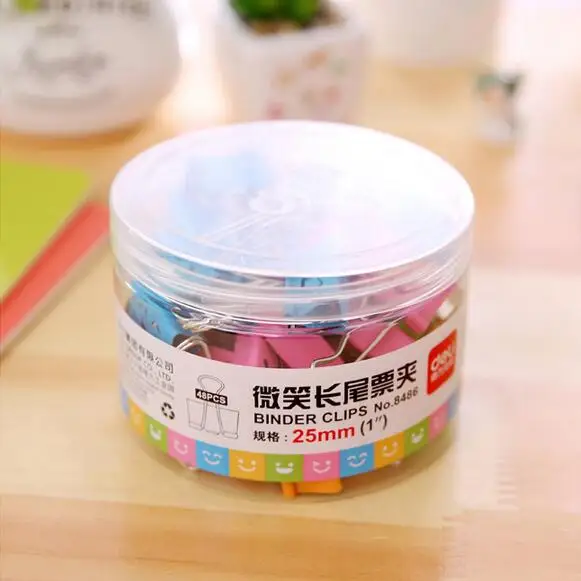 25 мм милые Металлические Мини-зажимы для бумаги со смайликом держатель