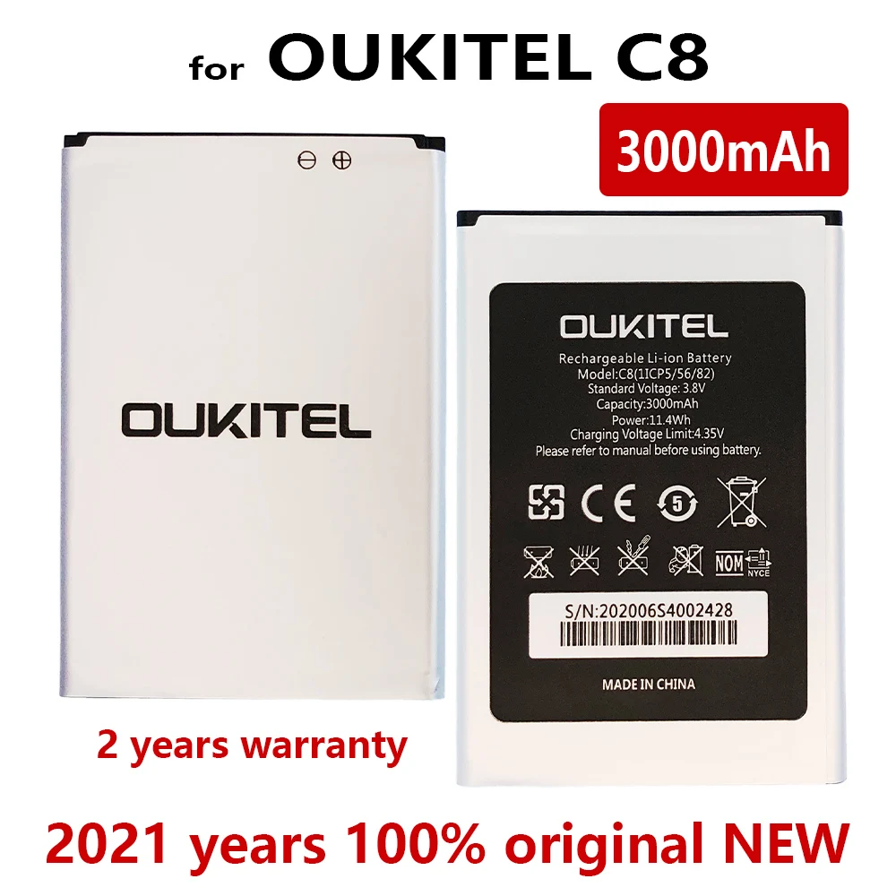 100% оригинальный сменный аккумулятор для OUKITEL C3 C5 PRO / C8 K4000 S68 U7 PRO/U7 Plus/U22 батареи Bateria