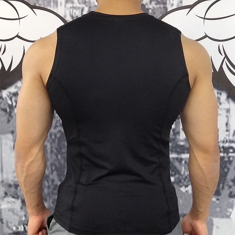 Gym Fitness Tank Top Men's Running Vest Dry Fit Bodybuilding Workout Sleeveless T-shirt Summer Sports Training Stringer Singlets