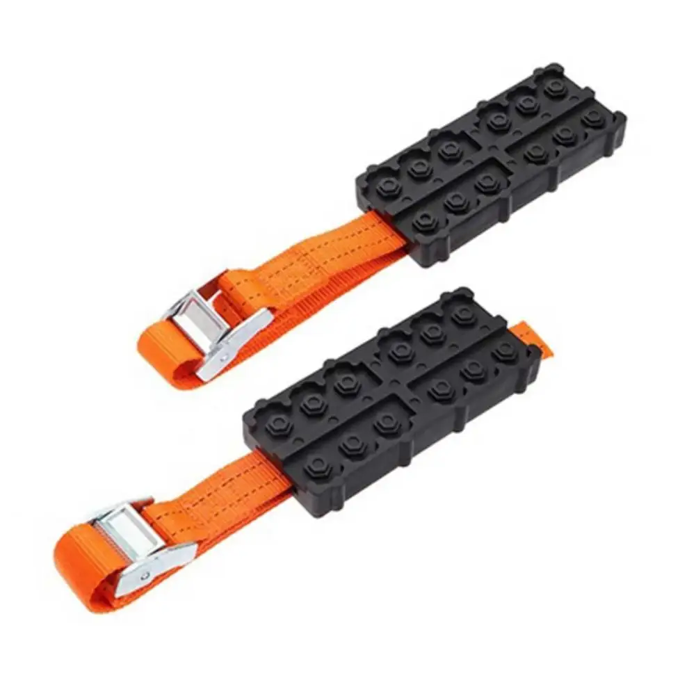 

2PCS Durable Automobile Rubber Anti-Skid Car Tire Traction Blocks Emergency Snow Mud Sand Tire Chain Straps