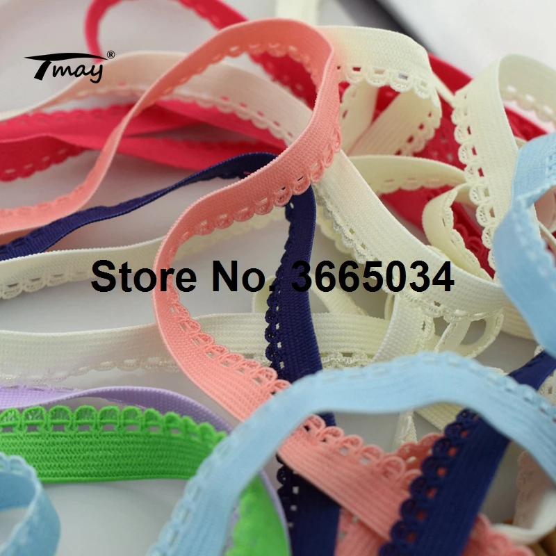 

#1676 Lilac Pink Rose Blue Green Elastic Bands Lace Trim 8Yards/Lot Bra Pants Lingerie Sewing Lace Ribbon Stretch Hair Rope