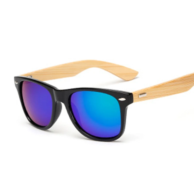 18 Color Wood Sunglasses Man Woman Square Bamboo Male Female Sun Glasses Classic Retro Vintage Rivet Oculos De Sol Masculino