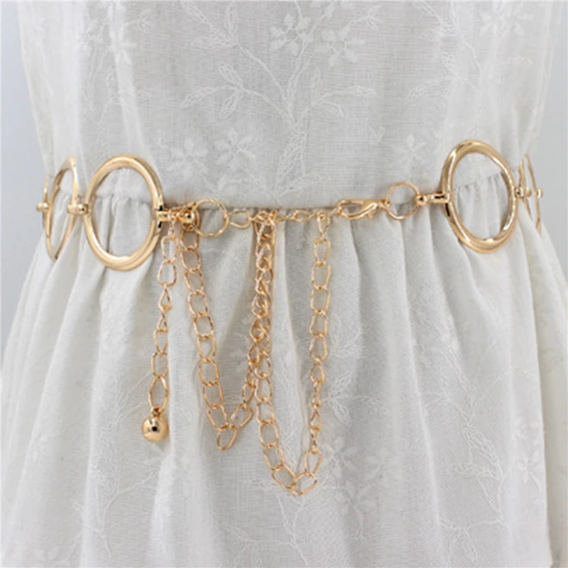 

1Pcs Retro Women's Waist Chain Gold Silver Metal Lady Belts Women Belt Dress Accessories Belly Waist Chain Body Jewelry