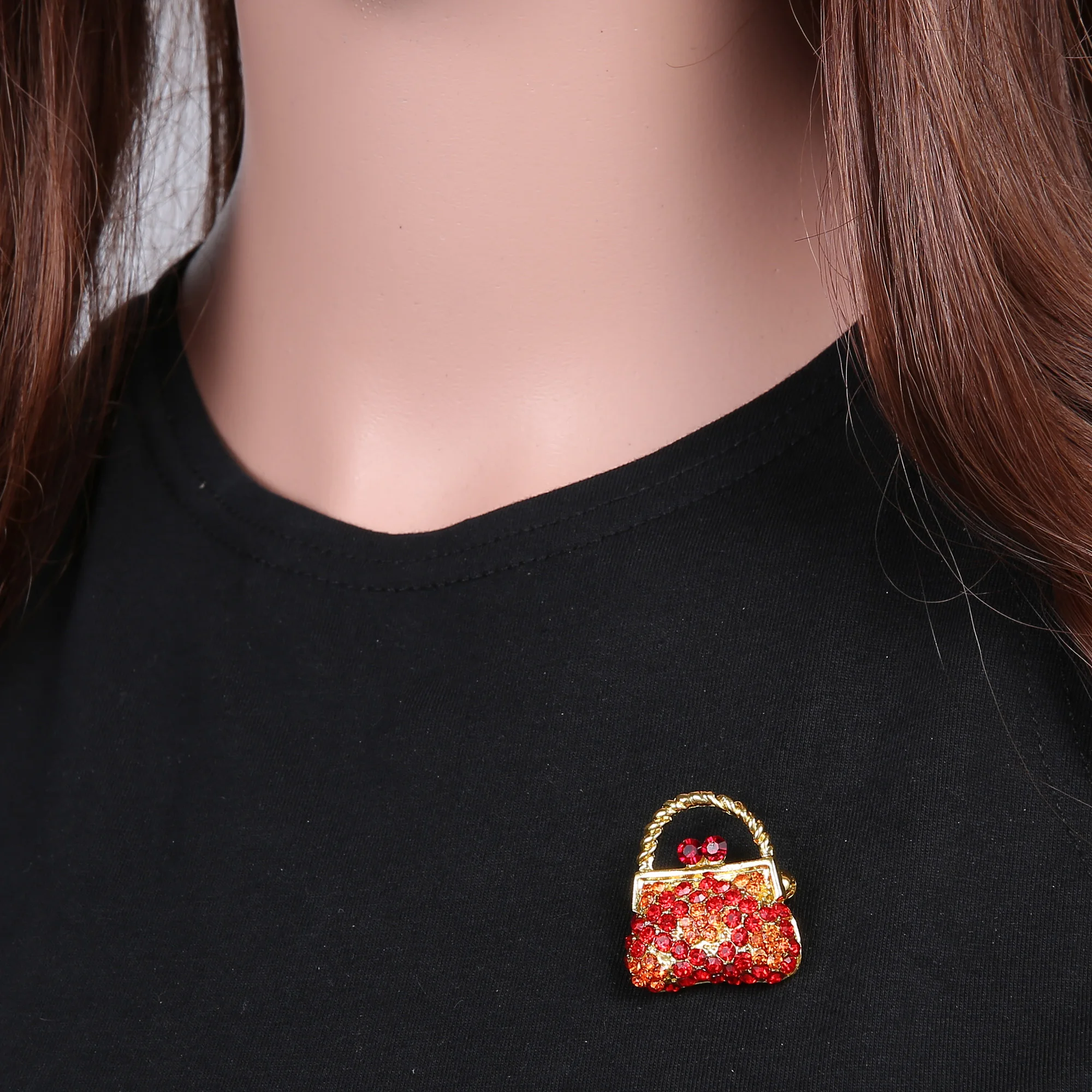 

RINHOO Modern Luxury Gold Color Handbag Backpack Brooch Pins for Women Suits Sweater Dress Hat Scarf Pins