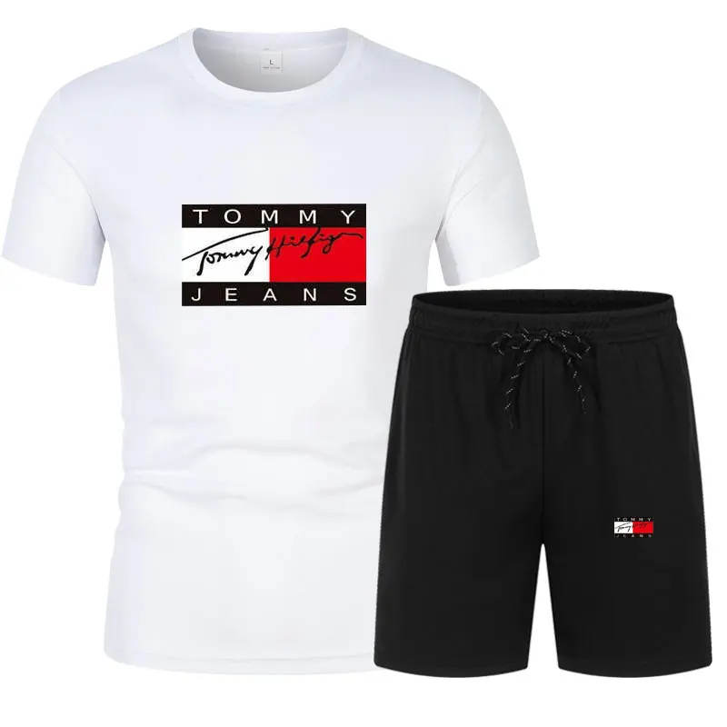 

2021Summer Men's tracksuit graphic Oversized T-shirt+shorts High quality Jogging men sets Sportswear