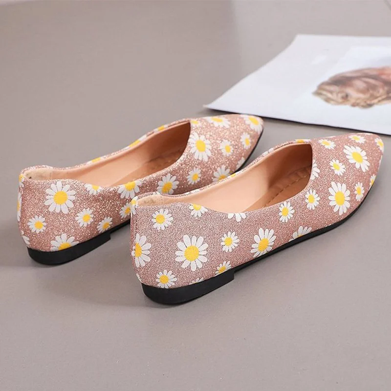 

Women Loafers Flat Casual Floral Pointed Toe Nubuck Slip-On Shallow Ladies Shoes Light weight Women's Shoes Female Autumn 2020