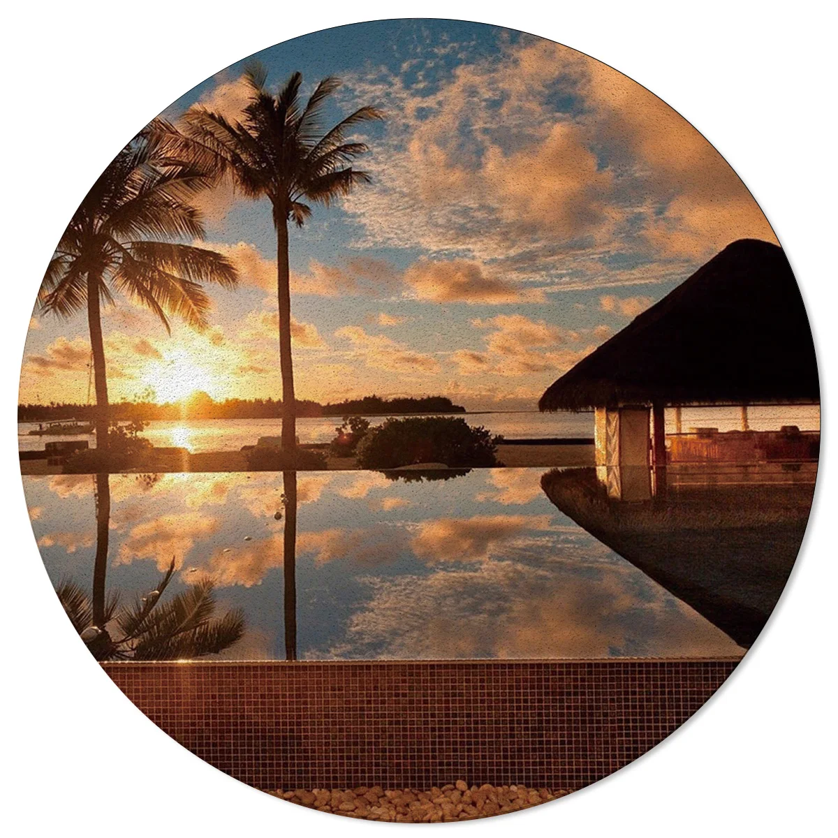 Кокосовое дерево для пляжа и заката современный домашний кухонный коврик ковер