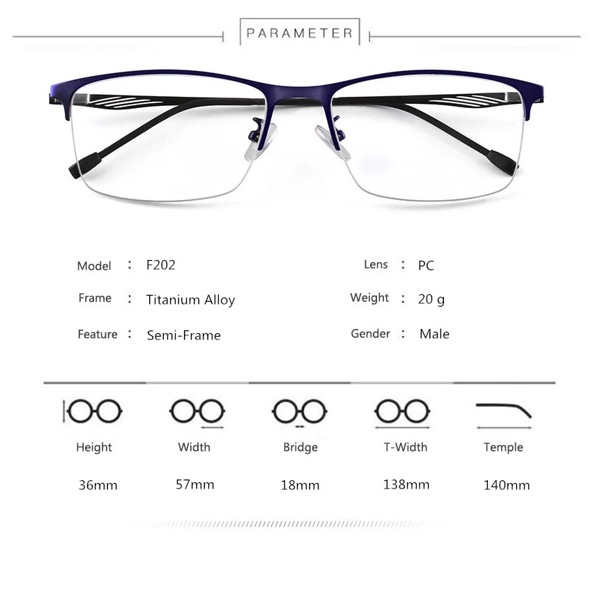 Ультралегкая оправа для мужских оптических очков из титанового сплава