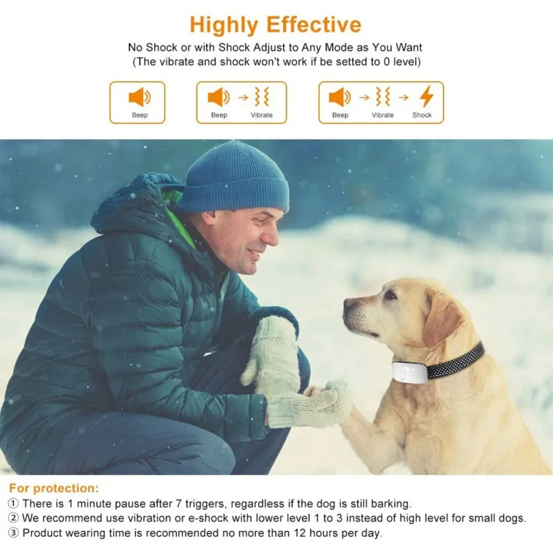 

New Style Upgraded Dog Bark Collar Rechargeable Anti Barking Training Collar Bark Control Training Collar for S/M/LDogs