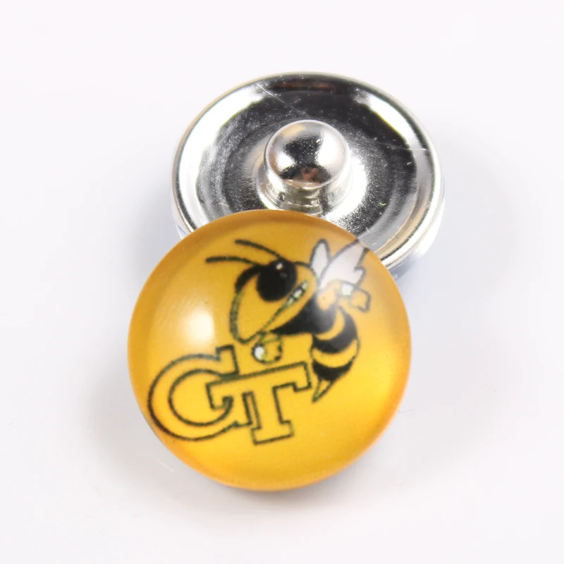 20 шт./лот кнопки Georgia Tech шармы желтые куртки университетский Футбол Спорт