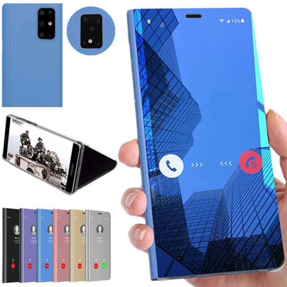 Роскошный зеркальный флип чехол для Samsung Galaxy Note 10 9 8 5 Pro M 20 30 мягкий модный кожаный