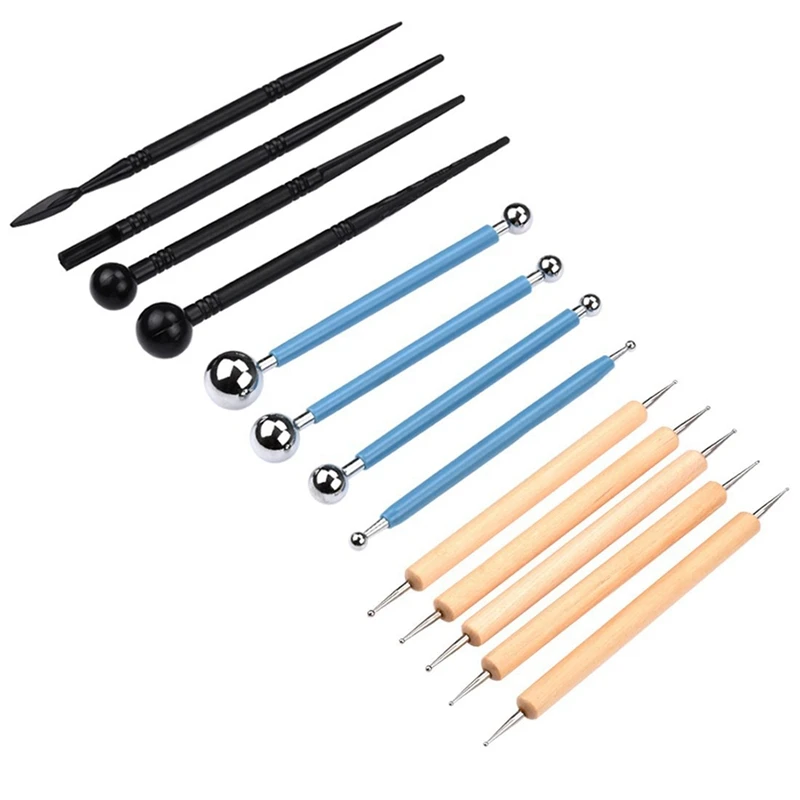 

13 Piece Ball Stylus Dotting Tools, Clay Pottery Modeling Set, Rock Painting Kit