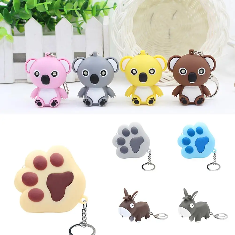 Модный милый брелок со светодиодной подсветильник кой в виде мультяшного