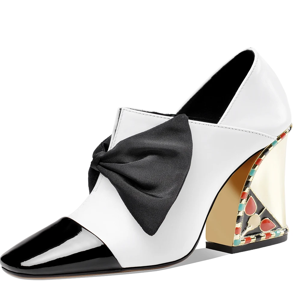 RIBETRINI Spring New Brand Designer Shoes Woman Cool Patchwork Patent Leather Pumps Women 2020 Office Elegant High Heels | Обувь