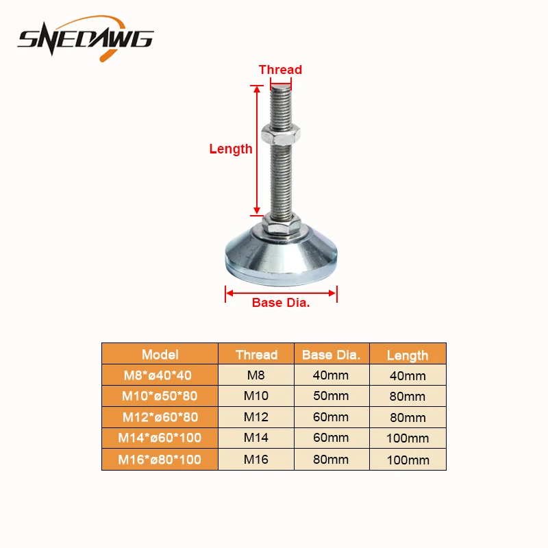 304 Нержавеющая сталь Регулируемая подставка стационарное устройство мебельные
