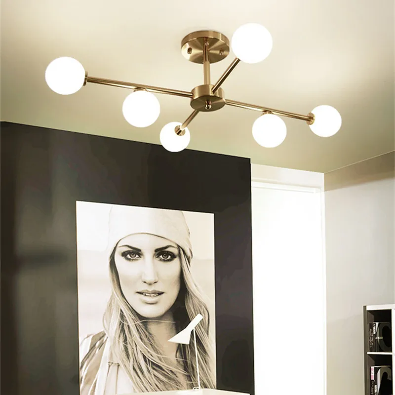 Скандинавская люстра освещение Magic Bean спальня светодиодное искусство ретро