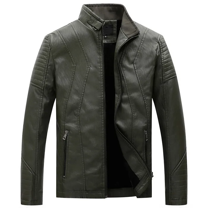 Army Green Mountainskin, новинка, кожаная мужская куртка, зима, осень, мужские кожаные куртки, мотоциклетные, ПУ кожа, Мужская модная повседневная брендовая одежда, SA778 - Цвет: Army Green