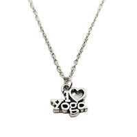 i love yoga charm creative chain necklace women pendants fashion jewelry accessory friend gifts