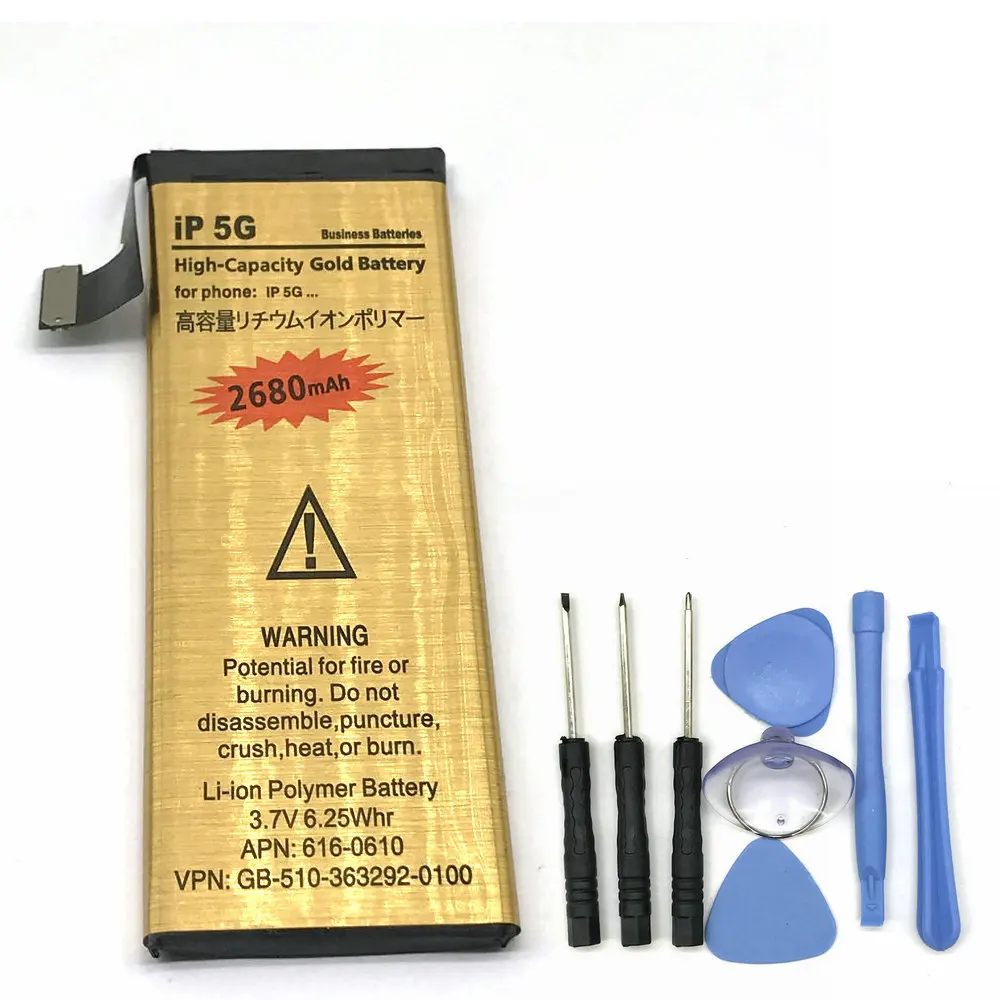 1 шт. 3 7 V 2680mAh литий-ионный аккумулятор + отвертка инструменты для Apple iPhone 5 5G