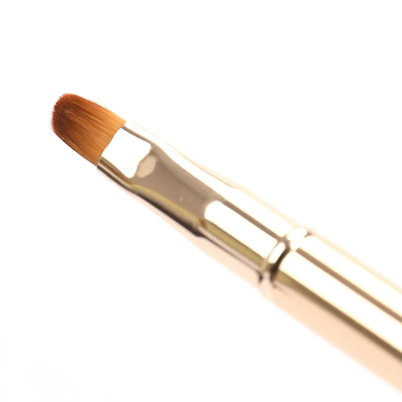

1PCS Metal Handle Lip Gloss Makeup Brush Portable Retractable Adjustable Lipstick Brush With Protect Cap Cosmetic Tool