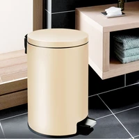 fashion luxury toilet waste can bathroom foot operated metal waste bin large garbage lixeira banheiro waste container di50ljt