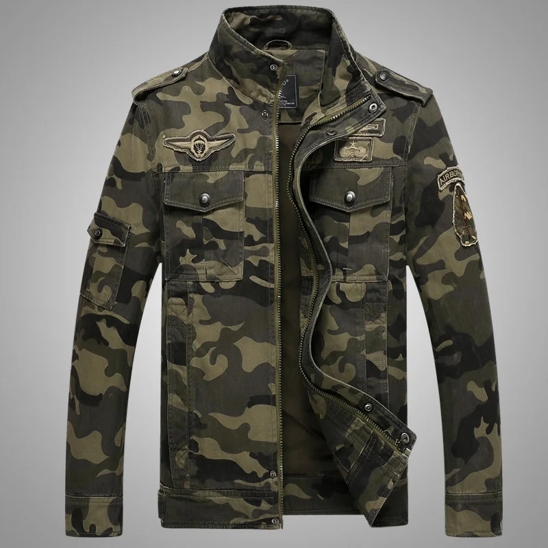 

Tooling special stand collar pure cotton camouflage jacket washed loose American military jacket