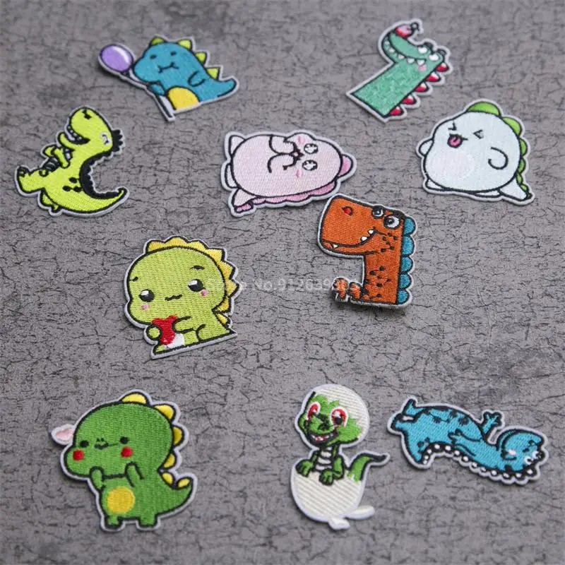 

Lovely Cartoon Dinosaur Patch Japanese Korean Style Embroidery Cute Clothes Pants Bag Decoration Ironing Armband DIY Repair Prop