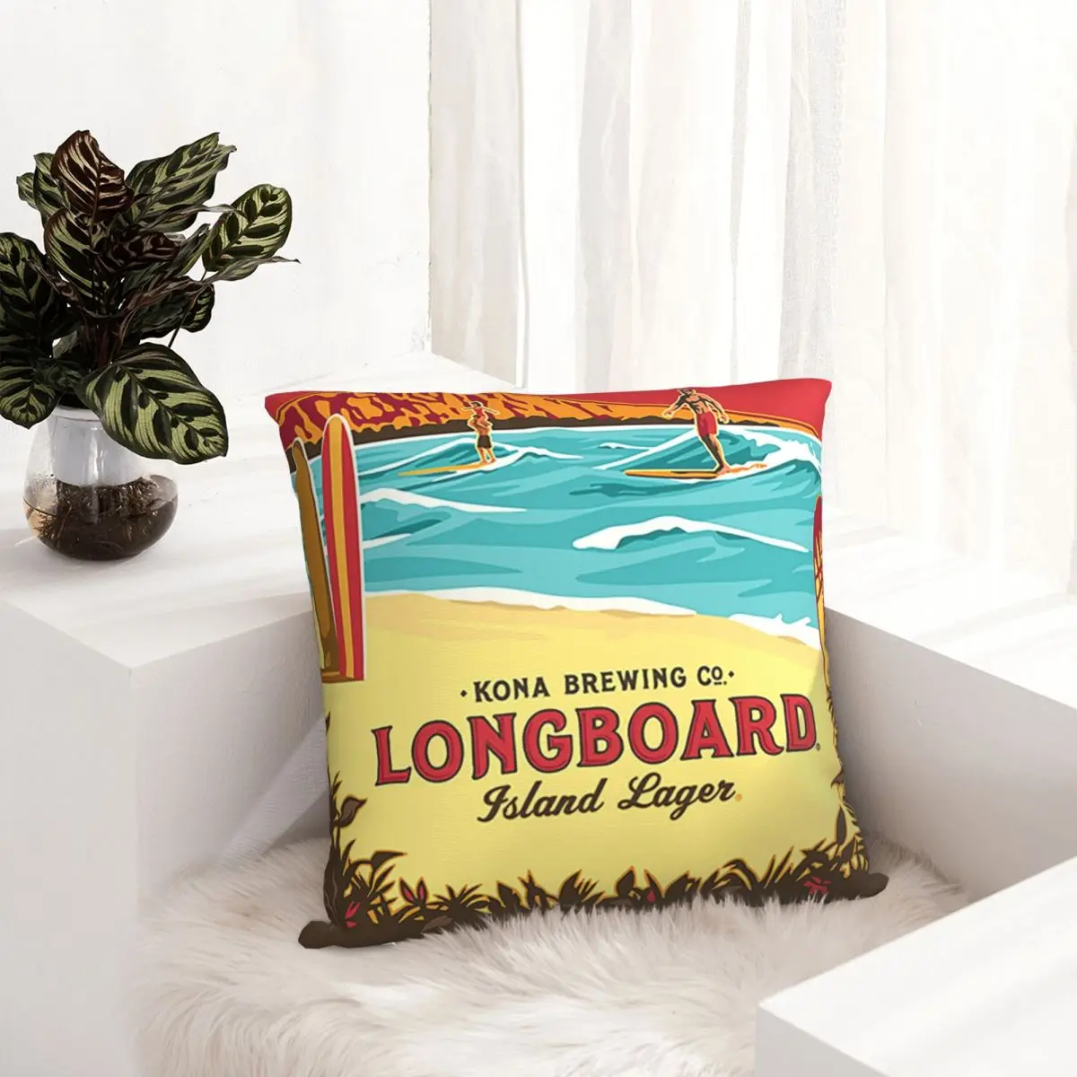 Квадратная наволочка Kona в стиле Лонгборд креативный домашний декоративный чехол
