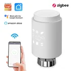 Привод радиатора Tuya Alexa ZigBee программируемый, термостатический клапан радиатора, регулятор температуры с голосовым управлением через Google Home