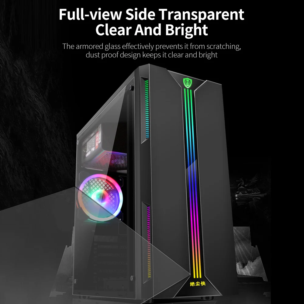 Чехол для настольного компьютера с поддержкой ATX/Micro ATX/Mini ITX прозрачный RGB чехол ПК