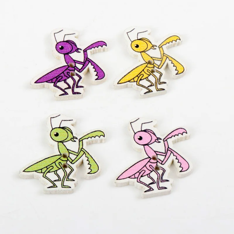 2017 новые деревянные швейные пуговицы для скрапбукинга мантис формы Смешанные в