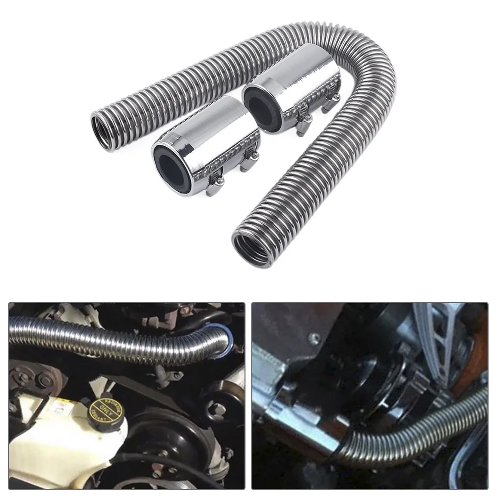 

Universal Flexible Car Stainless Steel Radiator Flex Coolant Water Hose Kit With Caps Radiator Cover Anti-corrosion RS-RC001-60