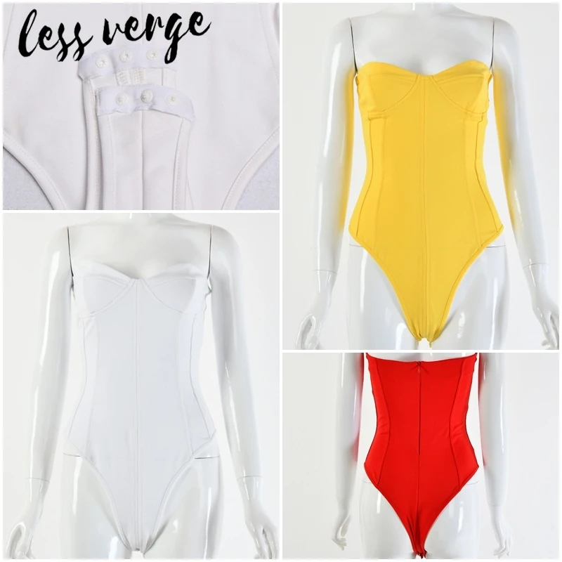 Женский облегающий сексуальный костюм lessverge белый хлопковый комбинезон красного