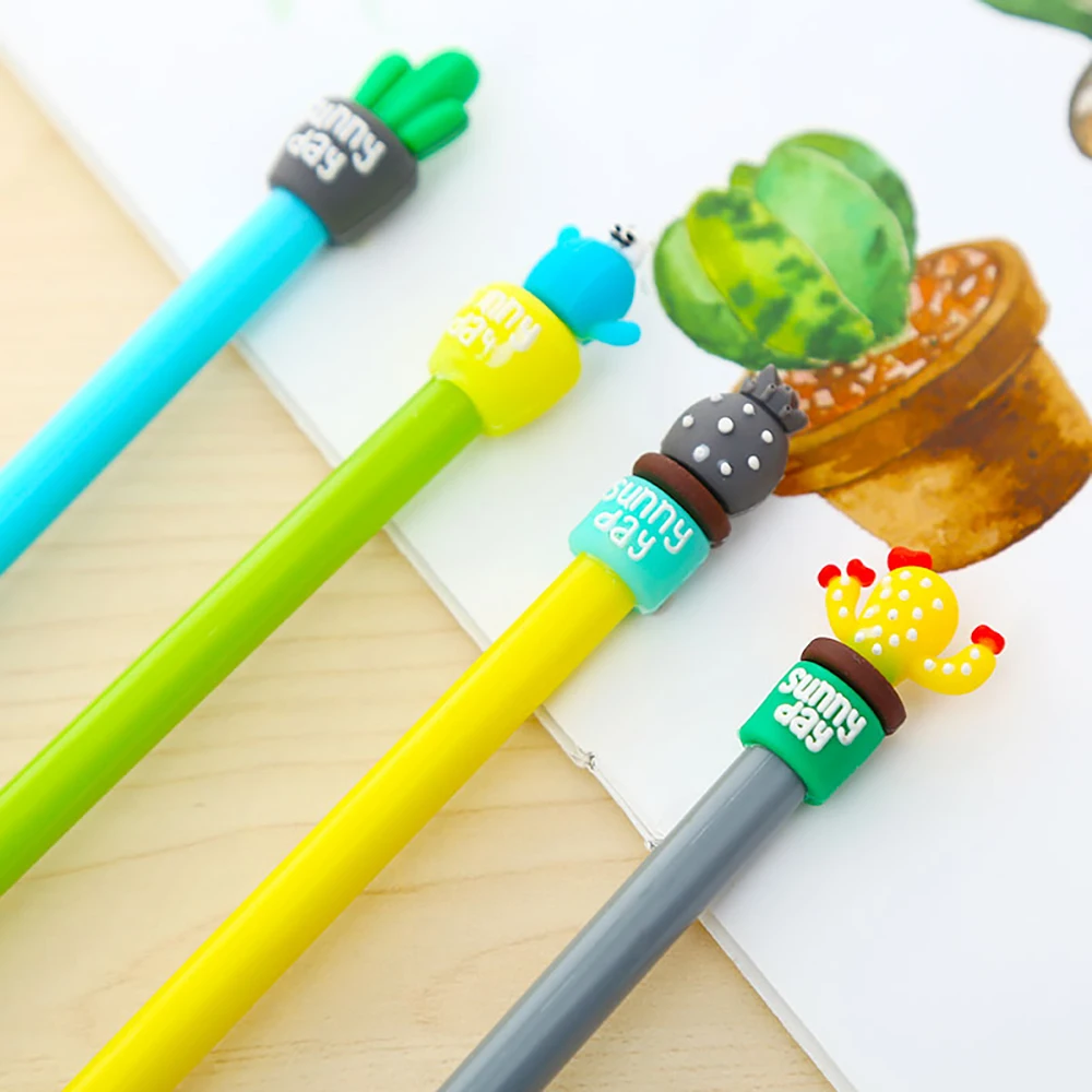 Японская симпатичная гелевая ручка Кактус панда Симпатичные синие Канцтовары