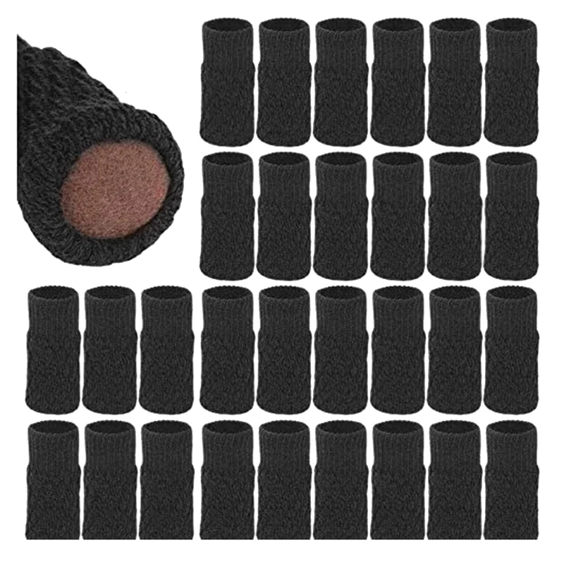 

Эластичные противоскользящие вязаные носки для ножек мебели, стула, защитные накладки для пола, мебельные накладки (черные), 24 шт.