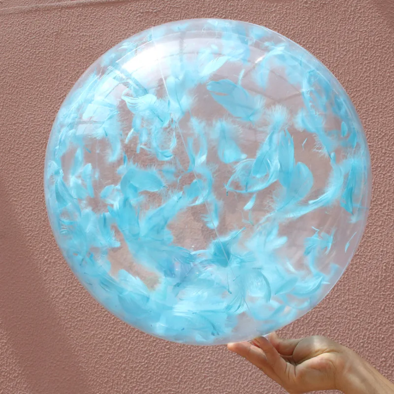

Inflatable Transparent Feather Beach Ball for Outdoor Swimming Pool Water Playing PVC Ball Play Water Beach Toy