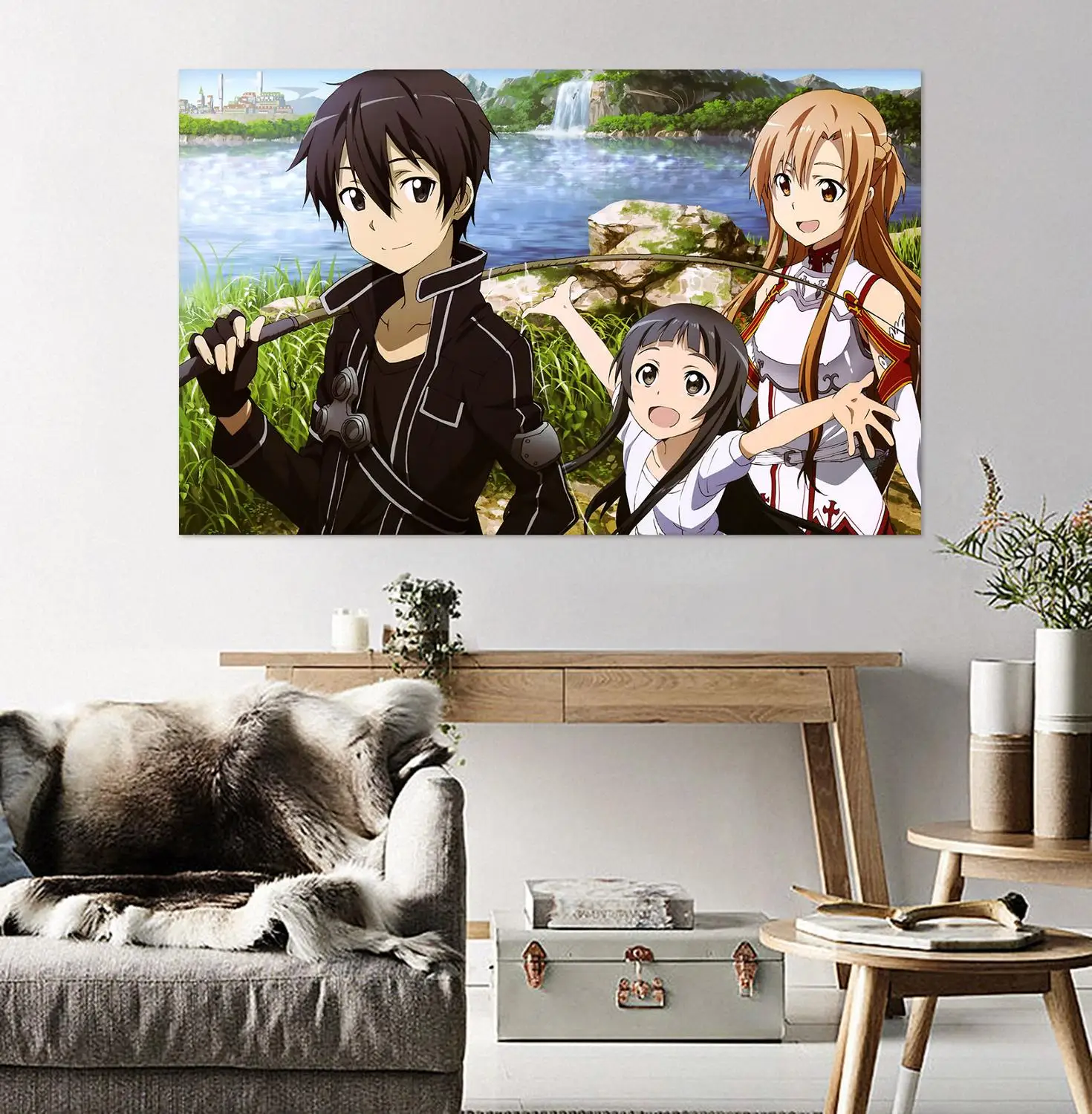 [Самоклеющиеся] 3D меч искусство онлайн 489 Япония Аниме настенные наклейки AJ обои