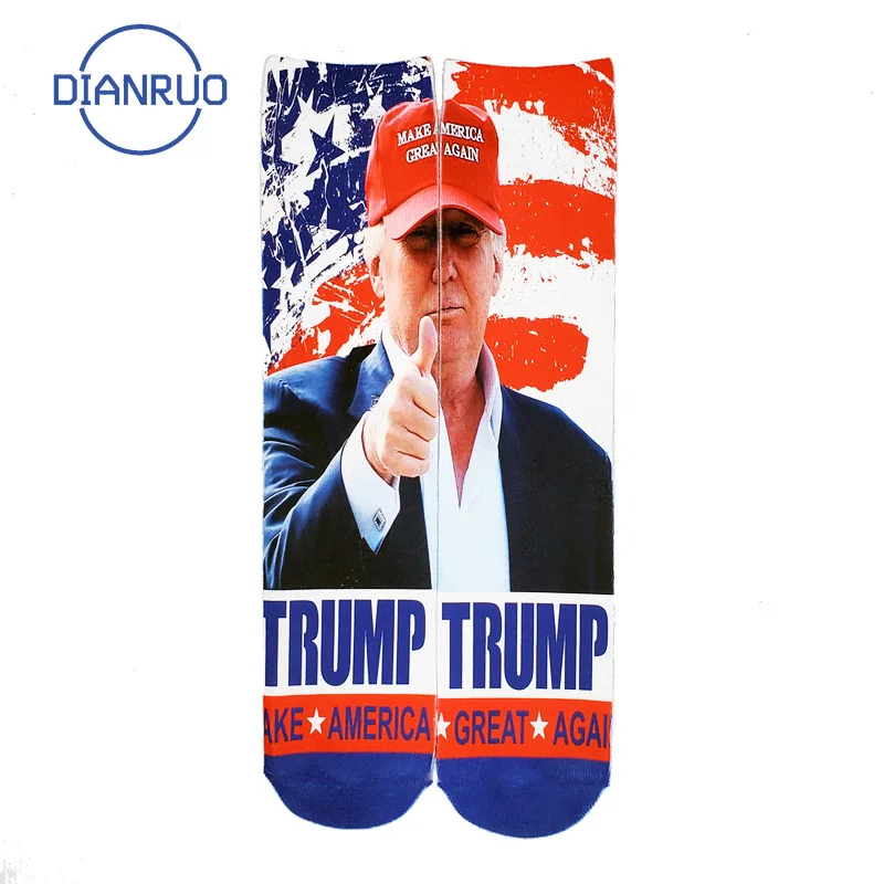 Оригинальные носки DIANRUO с 3D принтом президент Дональда Трампа забавные Веселые