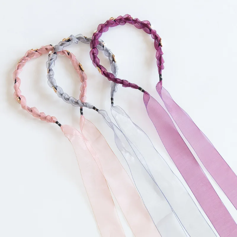 1 шт. корейские простые женские Ленточные резинки для волос с бантиком и жемчугом