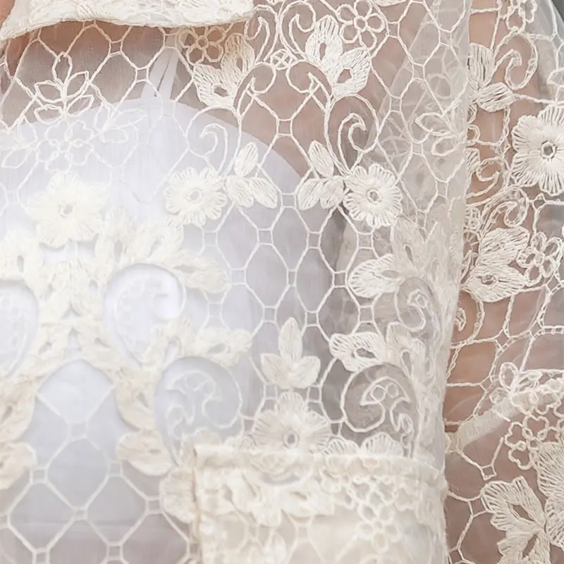 

XITAO Perspective Blouse Fashion New Women Full Sleeve Ruffle Hollow Out Small Fresh Casual Style Loose 2021 Summer LDD1324