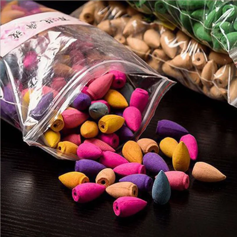 

100/50/20pcs wholesale bulk Indian lavender jasmine incense cone deodorant lemon sandalwood peony room incense