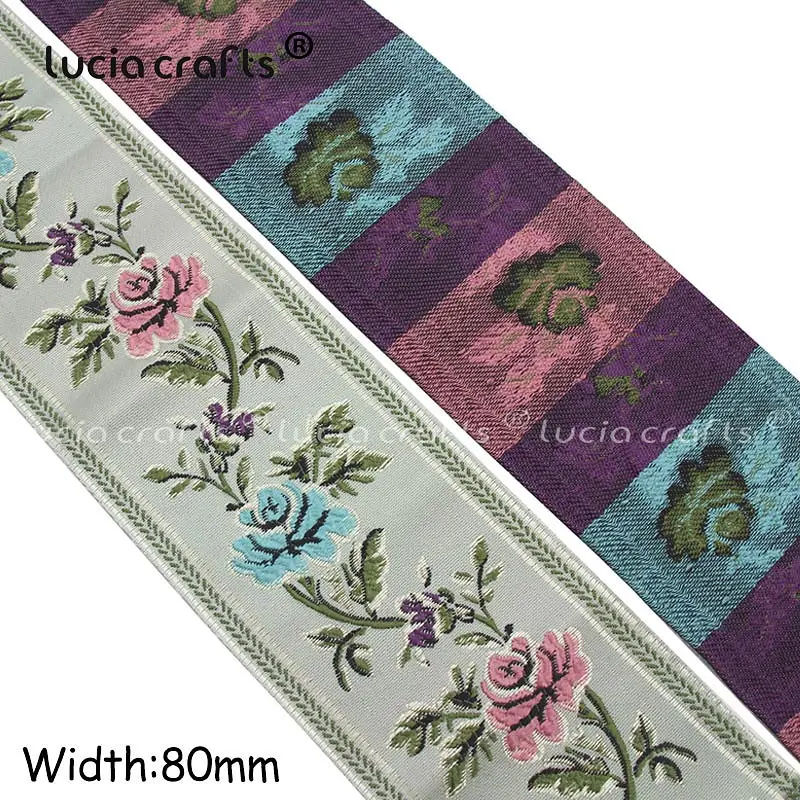 Lucia crafts 1 ярд/лот Этнические вышитые жаккардовые ленты отделка DIY для украшения ручной работы швейная одежда головные уборы Q0701 - Цвет: Style 26  80mm