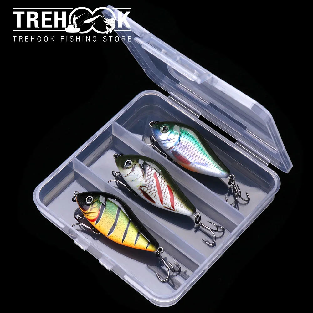 TREHOOK 3 шт. 6 см 13 г погремушки для рыбалки Jerkbait медленно тонущие воблеры щуки